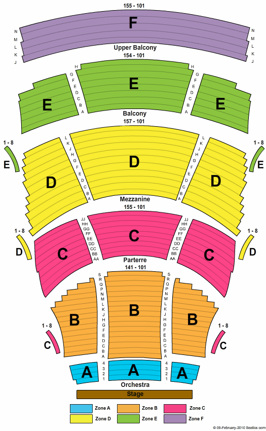 Long Center for the Performing Arts Seating Map